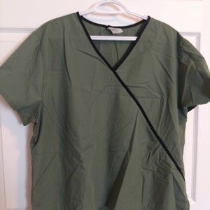 XL Cherokee Workwear Mock Wrap Scrub Top